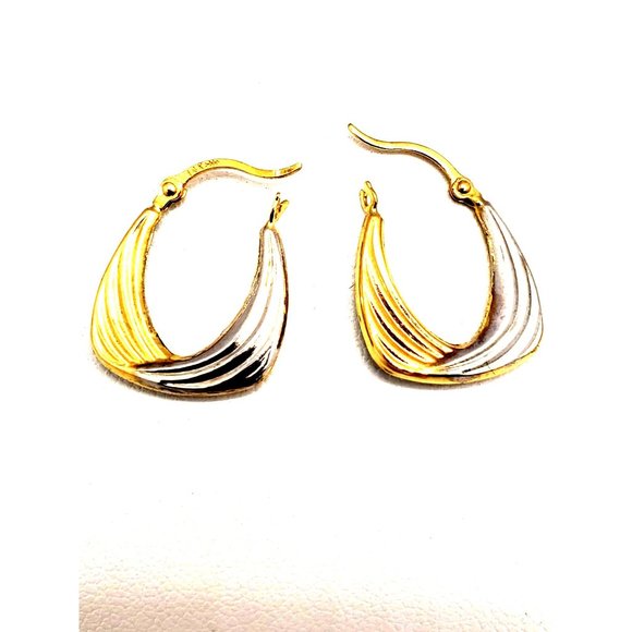 14K REAL GOLD Hollow Super Light Hoop Earrings - Picture 10 of 11